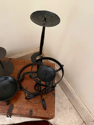 Iron candleholders. Modern art deco