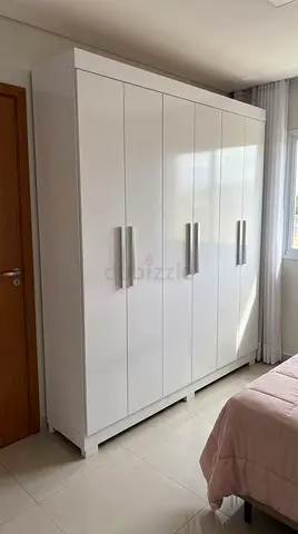 Modern White 6-Door Wardrobe