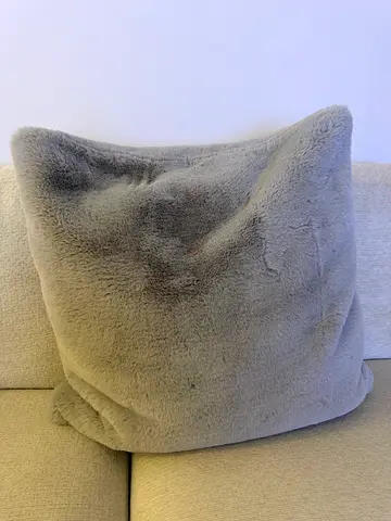 Grey white company pillow