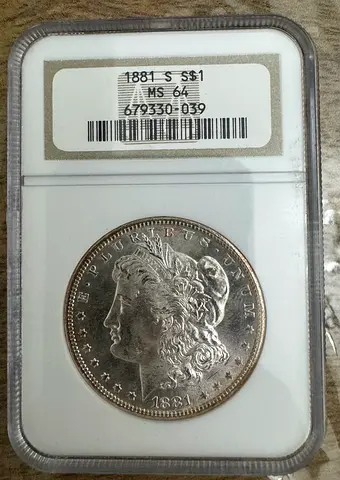 1881-S Morgan Silver Dollar – NGC MS64