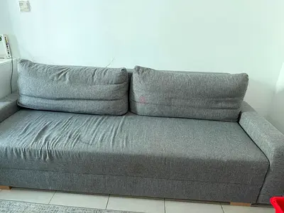 Grey 3-seater fabric sofa - good condition