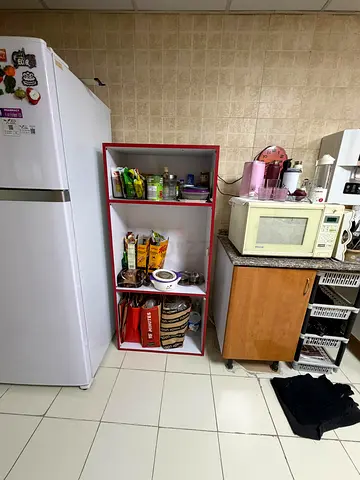 Red Open-Shelf Storage Unit