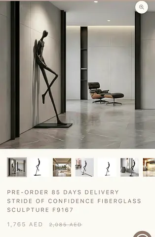 Tall Abstract Bronze-Style Standing Sculpture