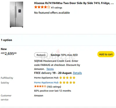 Hisense 741L Side-by-Side Refrigerator - Stainless Steel