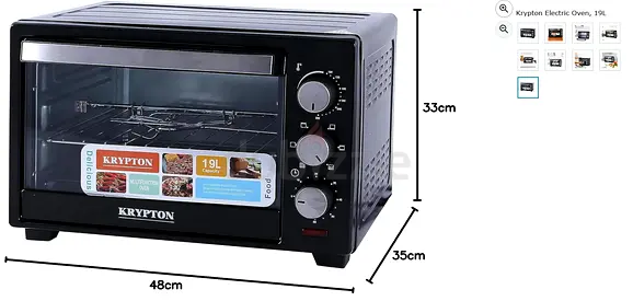 Krypton 19L Electric Oven / Toaster - Compact Countertop Oven