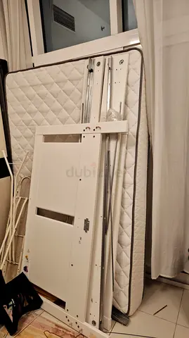 IKEA double bed frame with mattress — disassembled, good condition