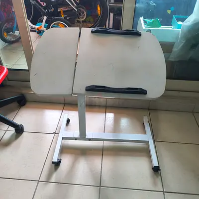 Adjustable Overbed / Laptop Table with Split Top — Good Condition