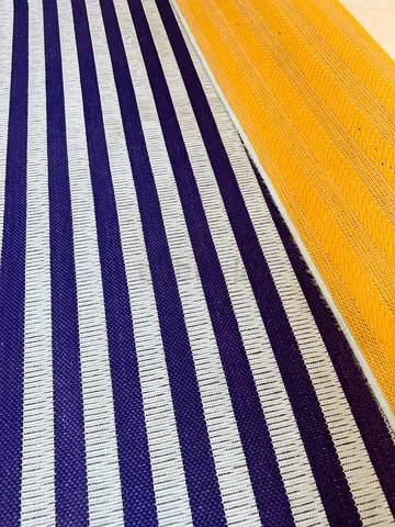 IKEA Korsning blue 160x 230 cm medim floor rug with violet & yellow trim - good condition