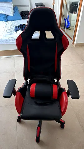 Red & Black Racing Style Gaming Chair with Lumbar and Head Support