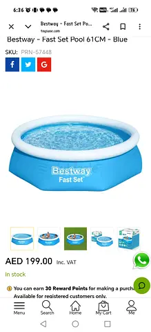 Bestway Fast Set Family Pool (8ft x 24in) w/ Air Pump
