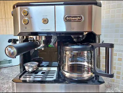 DeLonghi 2-in-1 Espresso and Drip Coffee Machine - BCO420 (Stainless Steel)