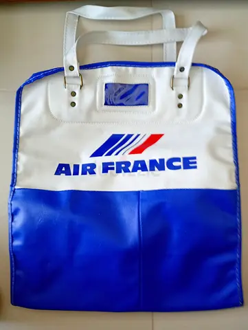 Air France branded blue & white travel tote bag