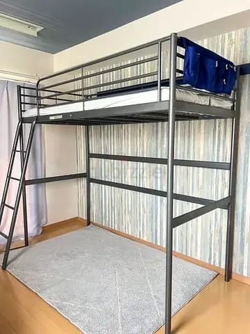 Metal ikea Loft Bed Frame with Ladder - Single Top, Open Space Below with free home delivery