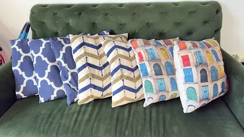 7 cushions - good condition