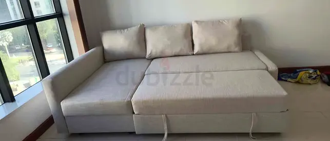 L shape Sofa Bed in Beige