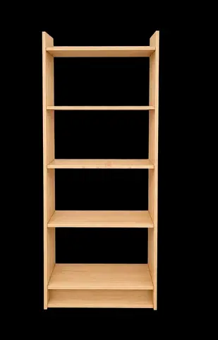 Light Wood 4-Shelf Bookcase - Set