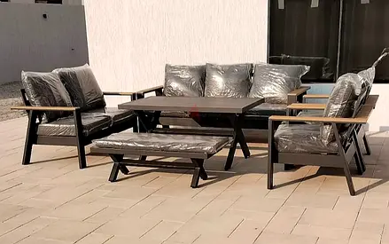 Outdoor patio sofa set with coffee table and bench brand new