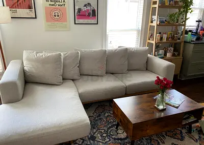 L shape west Elm sectional sofa