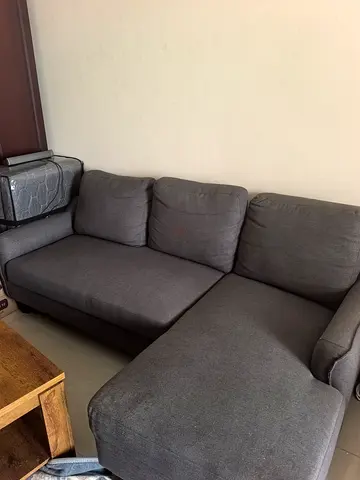 Grey L-Shaped Sofa Bed