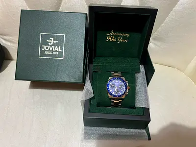 Jovial Anniversary 90th Years Men's Stainless Steel Watch with Box