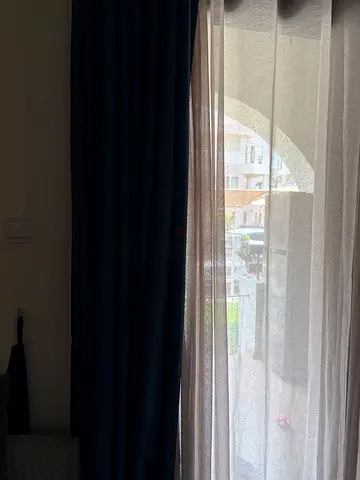 Modern Navy and Cream Roman Blinds