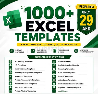1000+ Excel Templates Lifetime Access