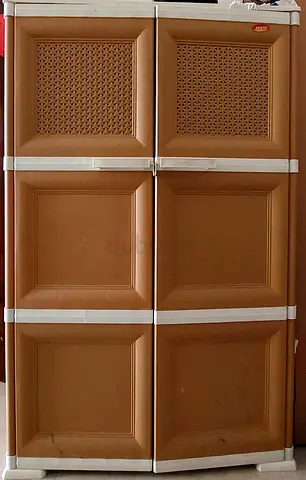 Used Plastic Storage Cabinet with Shelves - 3-Tier