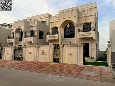 Classic villa for sale in Al Bahia – Ajman | 6 master bedrooms | Two floors and a roof | Price incl