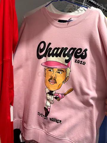Justin Bieber "Changes" Pink Crewneck Sweatshirt (H&M Collab)