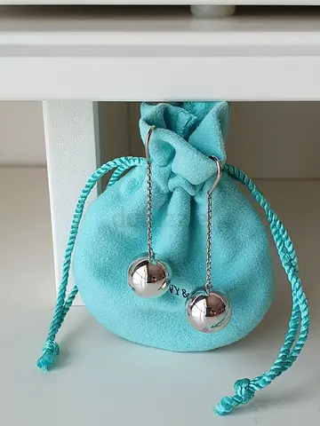 Tiffany & Co Ball Earrings Silver
