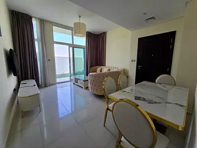 Compact 1-Bedroom Living & Dining Set with Marble Top Table and Sofa