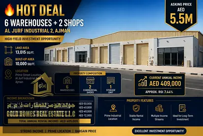 🔥 HOT DEAL | 6 WAREHOUSES + 2 SHOPS | AL JURF INDUSTRIAL 2 | AED 5.5M