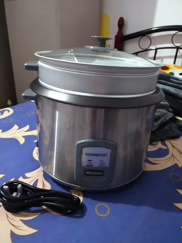 KENWOOD 2-in-1 Rice Cooker 2.8L with Food Steamer Basket, Non-Stick Cooking Pot, Tempered Glass Lid