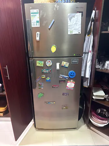 Samsung Stainless Steel Double Door Refrigerator - Good Condition