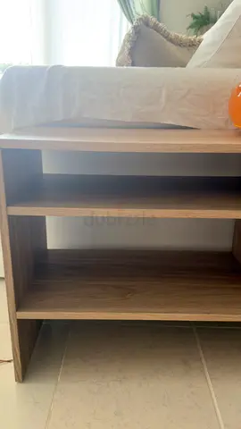 Small wooden bedside table / bookshelf - light oak finish
