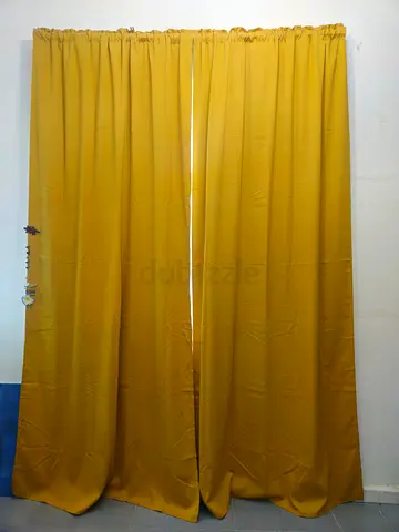 Mustard Yellow Full-Length Curtains - Pair, Ready to Hang