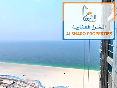 غرفتين وصالة _بإطلالة بحرية مباشرة،_غرفة غسيل_خزائن بالحائط_ جيم_مسبح_ باركن خاص