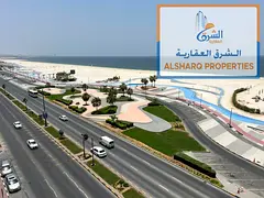 A story that begins with a captivating sea view on Ajman Corniche: a three-bedroom apartment with a