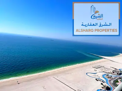 Two bedrooms and a living room, sea view, large area, balcony with open view, gym, swimming pool, parking, sauna, excellent location close to services