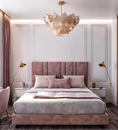 Velvet Queen Bed Frame with Padded Headboard