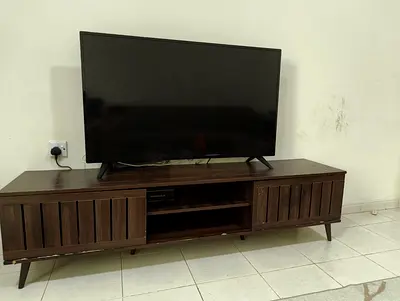 Philips 55 inch TV with Dark Wood TV Entertainment Unit with Storage - Good Condition