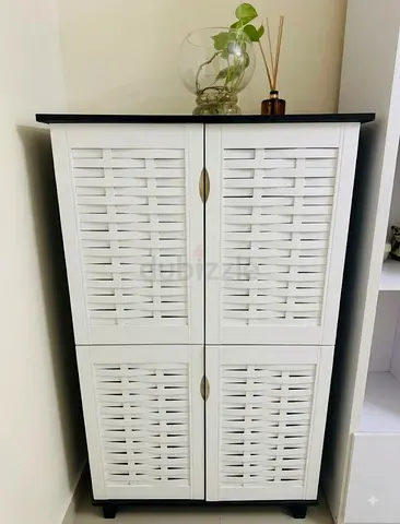 Shoe rock White panel Style door . Storage Cabinet 7 layers .