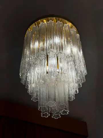 Vintage Murano-Style Glass Ceiling Chandelier