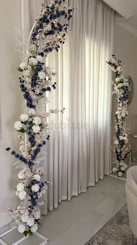Blue & White Custom Flower Arch