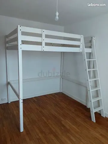 IKEA White wooden loft/high sleeper bed with ladder - good condition with free home delivery