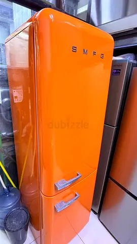 SMEG Retro Style Refrigerator – Orange Color ✨ Premium Italian Design ✨ Stylish Retro Look ✨ Bright
