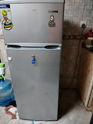 Geepas Double Door Refrigerator with Lock