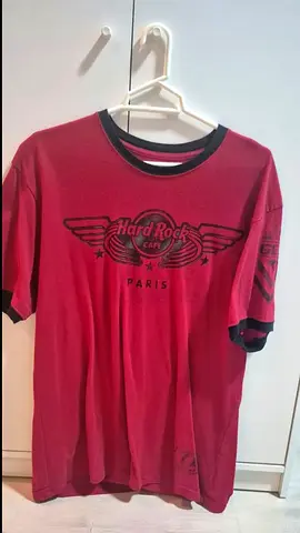 Hard Rock Cafe Paris red black ringer T-shirt - New