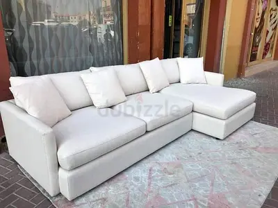 Top quality Crate&Barrel Lounge Deep feather filled L Shape Sofa Beige