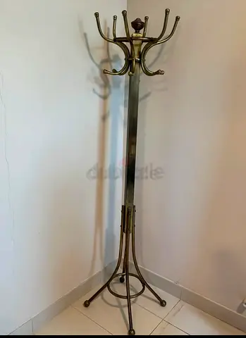 Vintage Brass Coat Stand, Elegant Freestanding Coat & Hat Rack